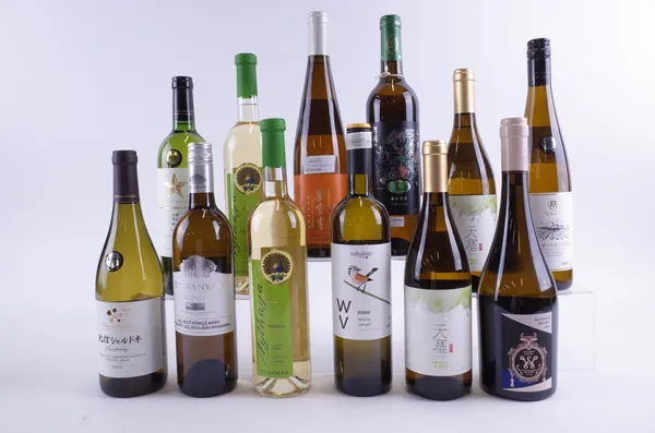 TWELVE BOTTLES CHINESE, JAPANESE, INDONESIAN AND INDIAN WHITE WINE