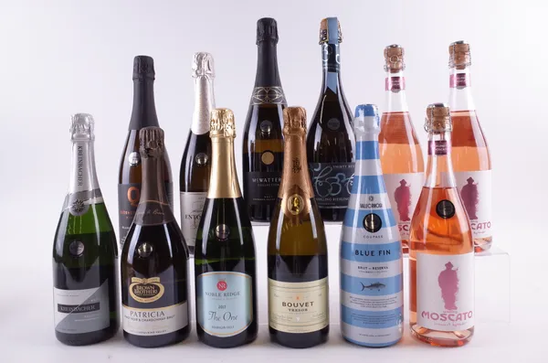 TWELVE BOTTLES CANADIAN, SPANISH, FRENCH AND AUSTRALIAN SPARKLING WINE