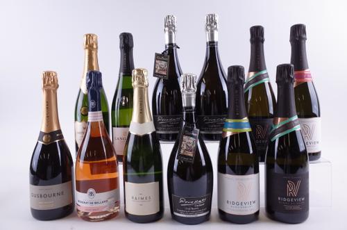 ELEVEN BOTTLES ENGLISH AND SPANISH SPARKLING WINE AND ONE CHAMPAGNE