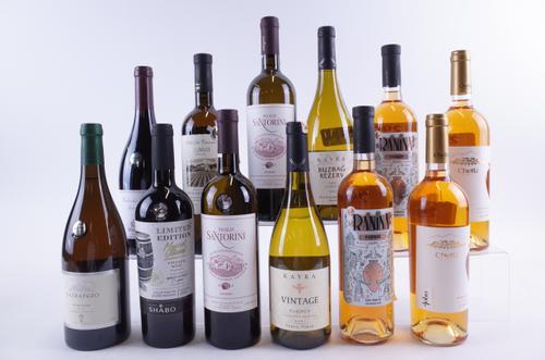 ELEVEN BOTTLES GEORGIAN, AUSTRALIAN, UKRAINIAN AND GREEK WHITE AND ONE GERMAN RED WINE