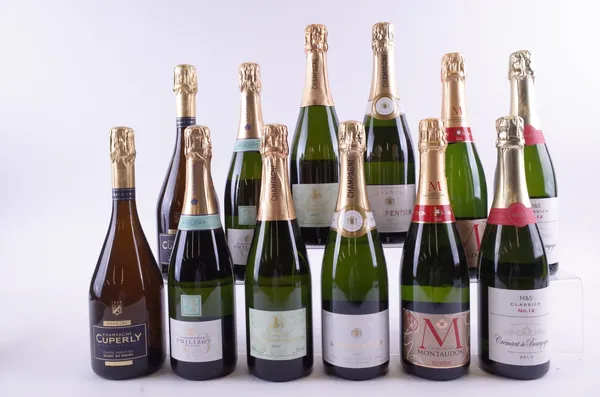 TEN BOTTLES CHAMPAGNE AND TWO FRENCH SPARKLING WINE