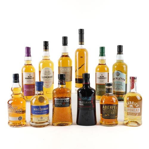 TWELVE BOTTLES OF SCOTTISH WHISKY INCLUDING ABERFELDY AND CAOL ILA (12)