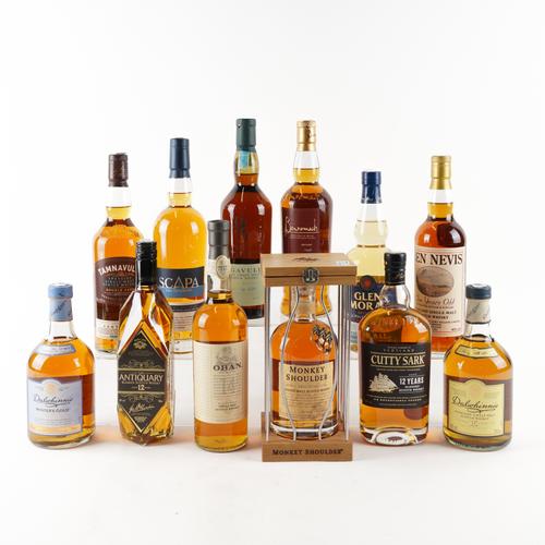 TWELVE BOTTLES OF SCOTTISH WHISKY INCLUDING LAGAVULIN DOUBLE MATURED (12)