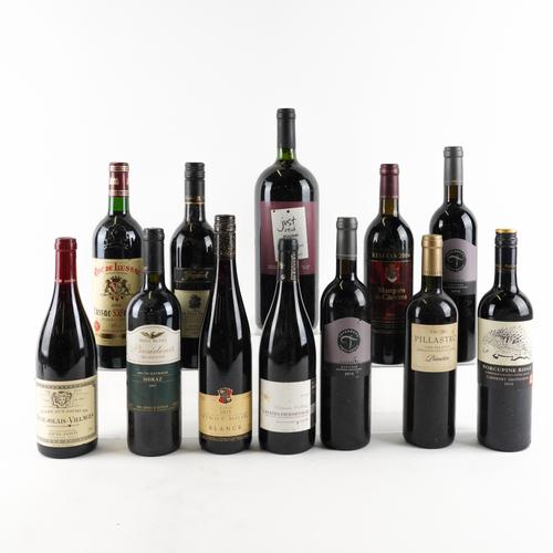 TWELVE BOTTLES OF VARIOUS RED WINES INCLUDING LOUIS JADOT BEAUJOLAS VILLAGES  (12)