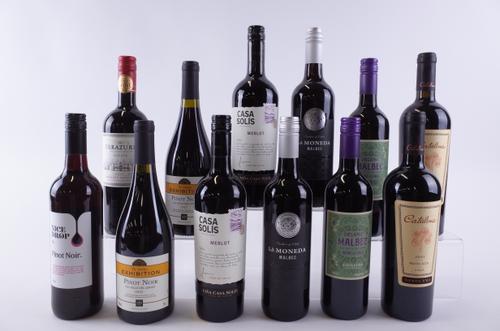 TWELVE BOTTLES CHILEAN RED WINE