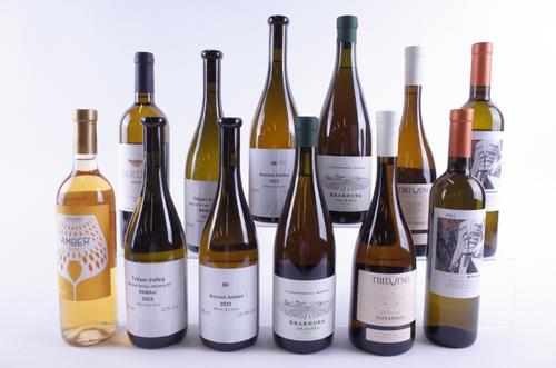 ELEVEN BOTTLES GEORGIAN AND ONE ISRAELI WHITE WINE
