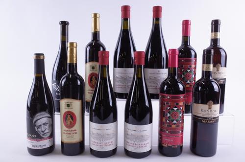 TEN BOTTLES GEORGIAN AND LEBANESE RED AND TWO WHITE WINE