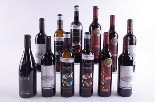 TEN BOTTLES EAST ASIAN RED AND TWO WHITE WINE