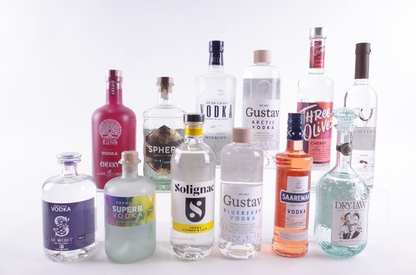 TWELVE BOTTLES FLAVOURED VODKA