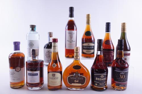 TWELVE BOTTLES BRANDY