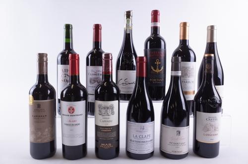 TWELVE BOTTLES FRENCH RED WINE