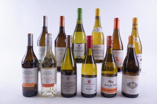 ELEVEN BOTTLES FRENCH WHITE AND ONE ORANGE  WINE