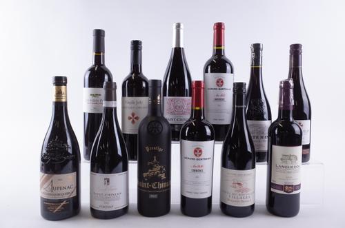 TWELVE BOTTLES FRENCH RED WINE