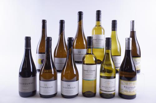 TWELVE BOTTLES ENGLISH WHITE WINE