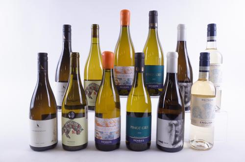 TWELVE BOTTLES ENGLISH WHITE WINE