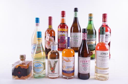 TWELVE BOTTLES VERMOUTH AND APERITIFS