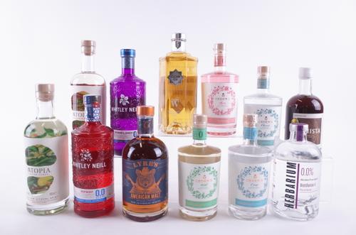 TWELVE BOTTLES WHISKY, GIN AND RUM ALTERNATIVES