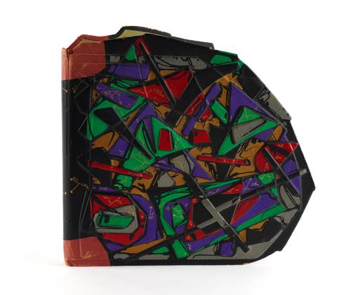 BINDING - André FRÉNAUD (1907-93). Soleil Irréductible, Neuchatel, 1946. 4to, FINELY BOUND BY DANIEL KNODERER in abstract multi-coloured free-form boards in bold relief (extremities lightly rubbed). FIRST EDITION. NUMBER 463 OF 1,057 COPIES.