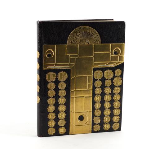 BINDING - Petites Fleurs de Saint François d' Assise, Paris, 1920, 4to, printed in red and black, woodcut illustrations, initials and ornaments by Jacques Beltrand after Maurice Denis, FINELY BOUND BY RENÉ AUSSOURD after a design by René Gimpel, slipcase.