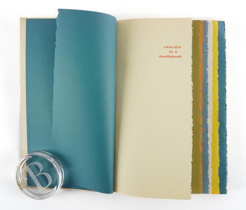 BUKOWSKI, Charles (1920-94). Crucifix in a Deathhand, New York, 1965, 4to, 4 etched plates by Noel Rockmore, original wrappers with fold-ins. FIRST EDITION. ONE OF 3,100 COPIES SIGNED BY THE AUTHOR IN PINK INK AND DATED BY HIM "3-19-65."