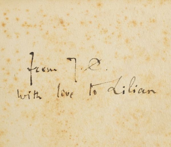 CONRAD, Joseph (1857-1924). The Arrow of Gold, London, 1919, 8vo, original cloth, dust-jacket (stained, dust-jacket in fragments). FIRST ENGLISH EDITION, IMPORTANT PRESENTATION COPY, inscribed on the front free endpaper, "From J. C. with love to Lilian."