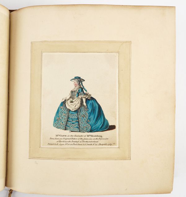 Dramatic Characters, or Different Portraits of the English Stage, London, 1770 [some plates dated 1769], 4to, 30 hand-coloured engraved plates, trimmed and laid down within old wash borders, contemporary calf (the spine with old repairs, hinges broken).