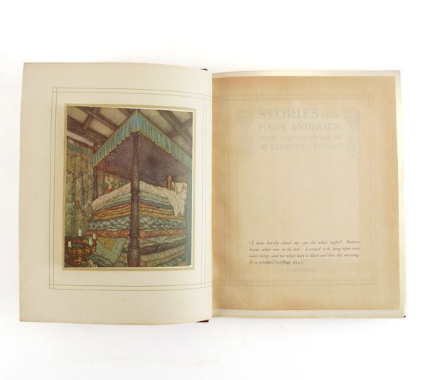 DULAC, Edmund (1882-1953, illustrator). Stories from Hans Andersen, London, 1911, 4to, 24 mounted coloured plates by Edmund Dulac only (of 28), FINELY BOUND in brown half crushed morocco gilt. FIRST TRADE EDITION.