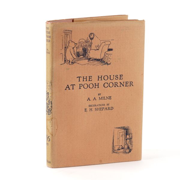 MILNE, A. A. (1882-1956). The House at Pooh Corner, London, 1928, 8vo, half title, illustrations by E. H. Shepard, some full-page, original pink pictorial cloth gilt, dust-jacket. AN EXCEPTIONALLY FINE COPY OF THE FIRST EDITION.