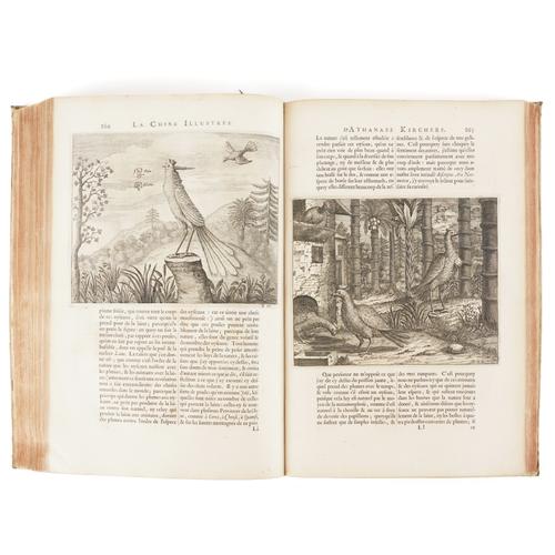 CHINA - Athanasius KIRCHER (1602-80). La Chine, Amsterdam, 1670, folio, additional engraved title, 2 maps, 22 plates, 61 illustrations (lacking the portrait, some spotting and staining), contemporary vellum. FIRST FRENCH EDITION.