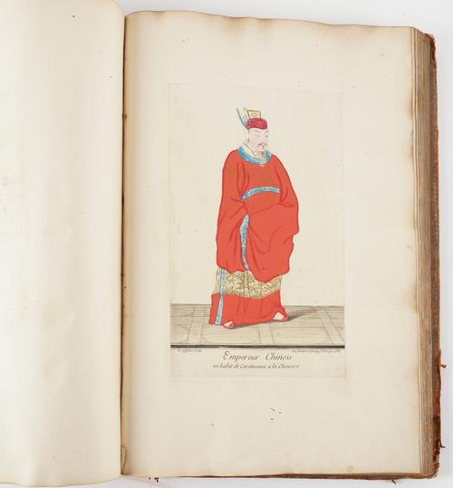 CHINA, TURKEY AND THE LEVANT - A sammelband consisting of 207 fine original watercolours of Turkish and Levantine figures, and 3 related 17th- and 18th-century printed works, including fine hand-coloured Chinese costume plates, folio, contemporary calf.