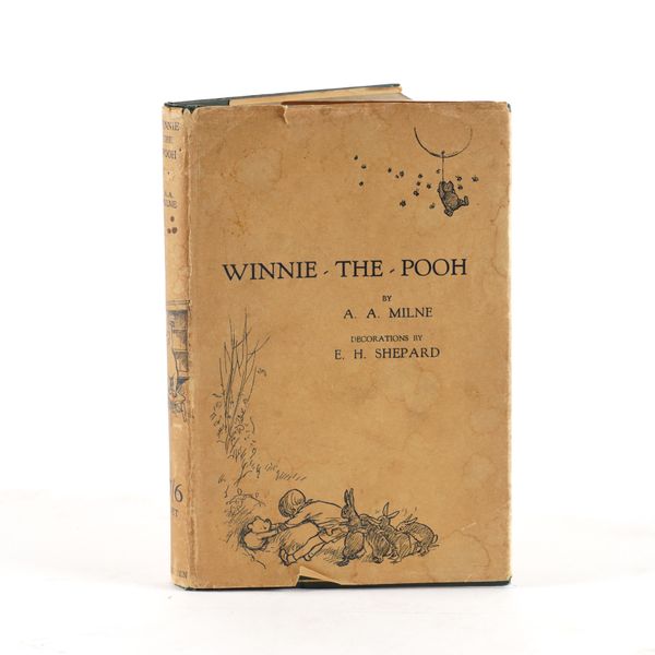 MILNE, A. A. (1882-1956). Winnie-the-Pooh ... Fifth Edition, 1927, 8vo, half title, illustrations by E. H. Shepard, some full-page, original green pictorial cloth gilt, dust-jacket (some light staining to the jacket, a few short tears without loss).