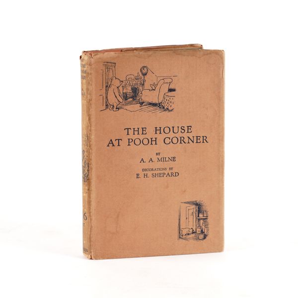 MILNE, A. A. (1882-1956). The House at Pooh Corner, London, 1928, 8vo, half title, illustrations by E. H. Shepard, some full-page, original pink pictorial cloth gilt, dust-jacket (some light staining to jacket, slight fraying to edges). FIRST EDITION.