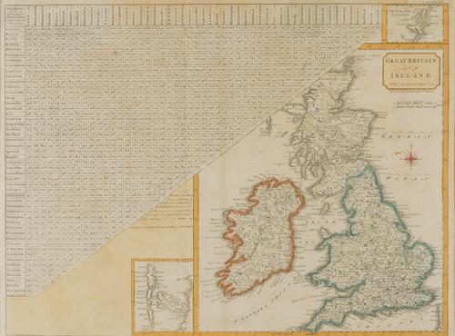 MAPS - John STOCKDALE (1750-1814, publisher). Great Britain and Ireland with ye Judges Circuits, London, 1805, engraved map, table, 360 x 475mm., framed and glazed. With 17 other maps by Benjamin Cole (4) and John Tallis (13), all framed and glazed. (18)