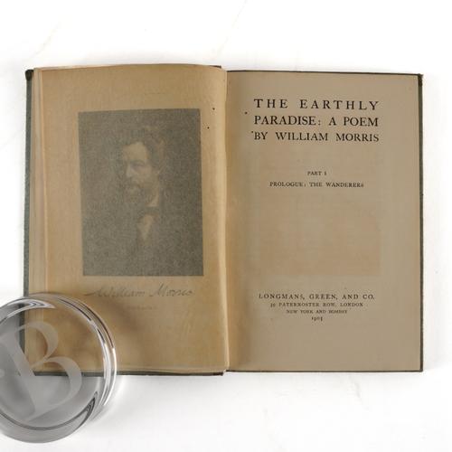 MORRIS, William (1834-96). The Earthly Paradise, 1905, parts I - XII, 8vo, original holland-backed blue paper boards. With a small quantity of books of related interest. (qty).