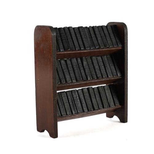 SHAKESPEARE, William (1564-1616). The Works, London, Allied Newspapers Ltd., [c.1930], 39 volumes only (of 40), miniature 16mo, original leatherette, in 3-tier wooden bookcase. (39)