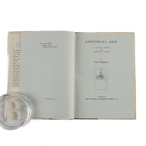 BETJEMAN, John (1906-84). Continual Dew, London, 1937, 4to, illustrations, original black cloth, dust-jacket by Edward McKnight Kauffer. A FINE COPY OF THE FIRST EDITION.