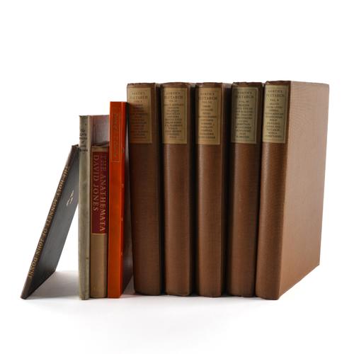 DONNE, John (1572-1631). The Holy Sonnets, London, 1938, 8vo, 4 illustrations by Eric Gill, original black buckram gilt, inscribed to Clarissa Churchill by "Bluey". ONE OF 550 COPIES SIGNED BY ERIC GILL. With 5 other related works in 10 volumes. (11)