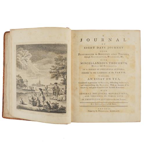 [HANWAY, Jonas (1712-86)]. A Journal of Eight Days Journey from Portsmouth to Kingston upon Thames, London, 1756-58, 4to, 4 engraved plates, contemporary calf. FIRST EDITION. With 3 other works in 5 volumes. (6)