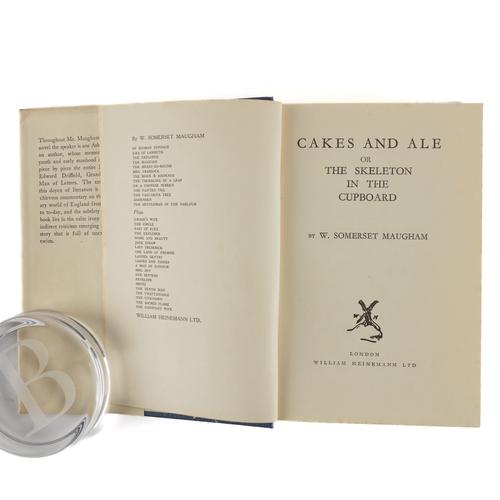 MAUGHAM, W. Somerset (1874-1965). Cakes and Ale, London, 1930, 8vo, original blue cloth, dust-jacket. FIRST EDITION. With the same author's Liza of Lambeth ... Second edition (London, 1897, 8vo, fine original green pictorial cloth). (2)