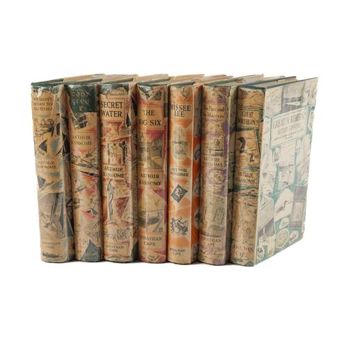 RANSOME, Arthur (1884-1967). We Didn't Mean to Go to Sea, London, 1937, 8vo, illustrations by the author, original cloth, dust-jacket. FIRST EDITION. With 6 other books by the same author. (7) Please see the full listing below.