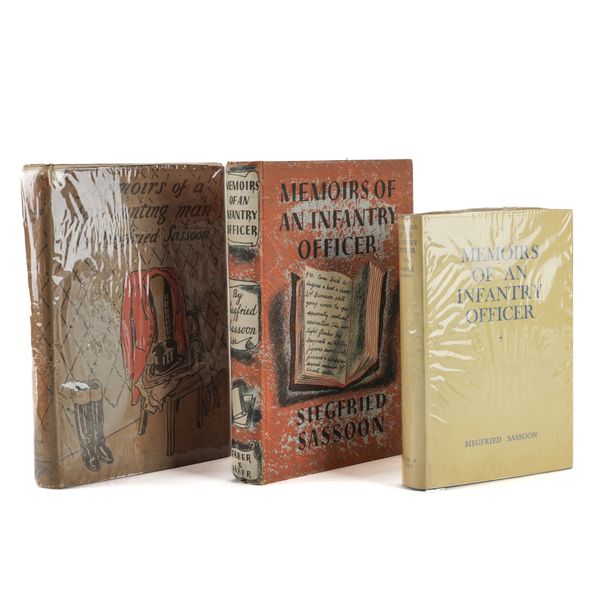 SASSOON, Siegfried. (1886-1967). Memoirs of a Fox-Hunting Man, London, 1929, large 8vo, 7 plates by William Nicholson, original buckram, dust-jacket, FIRST ILLUSTRATED EDITION. With 3 other related books. (4)