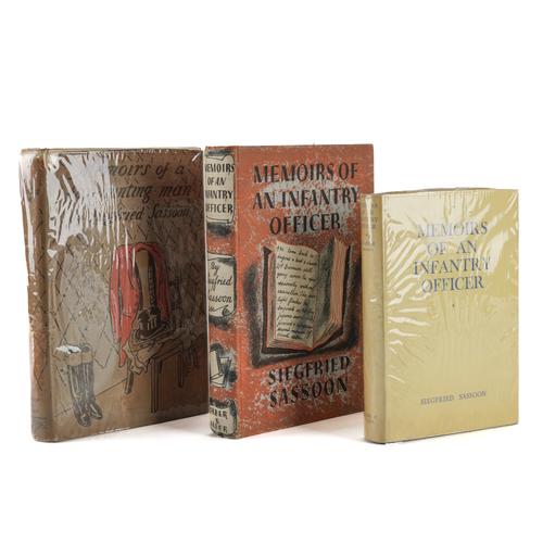 SASSOON, Siegfried. (1886-1967). Memoirs of a Fox-Hunting Man, London, 1929, large 8vo, 7 plates by William Nicholson, original buckram, dust-jacket, FIRST ILLUSTRATED EDITION. With 3 other related books. (4)