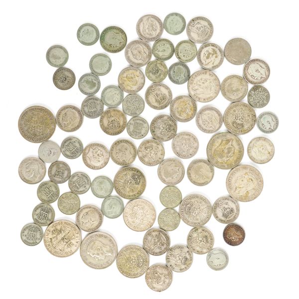 A GROUP OF BRITISH PRE-DECIMAL PRE 1947 SILVER COINAGE AND FURTHER COINS