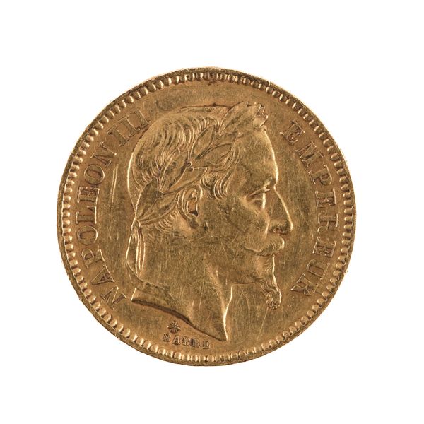 A FRENCH NAPOLEON III 20 FRANCS