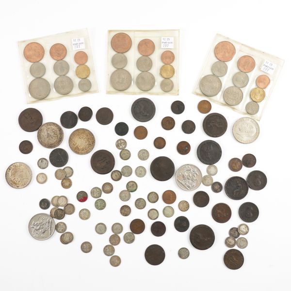 A GROUP OF MOSTLY BRITISH COINS AND A FEW TOKENS (QTY)