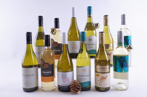 TEN BOTTLES AUSTRALIAN CHARDONNAY AND TWO SAUVIGNON BLANC