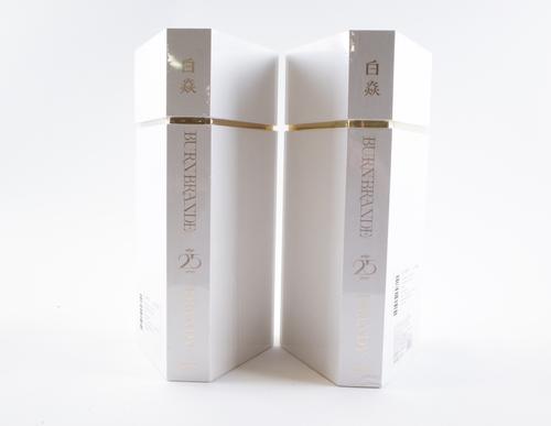 TWO BOTTLES BURNBRANDE 25 YEAR OLD BRANDY