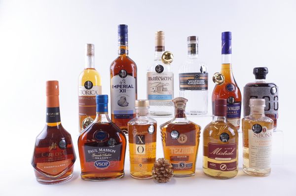 TWELVE BOTTLES BRANDY