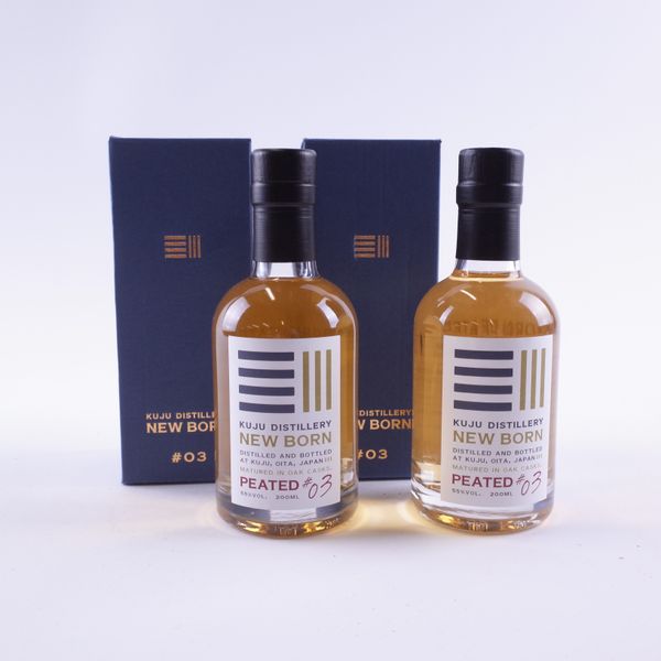 TWO BOTTLES NEW BORN MALT WHISKEY