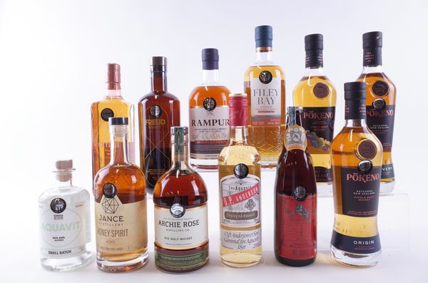 SEVEN BOTTLES WHISKY AND FIVE VARIOUS SPIRITS